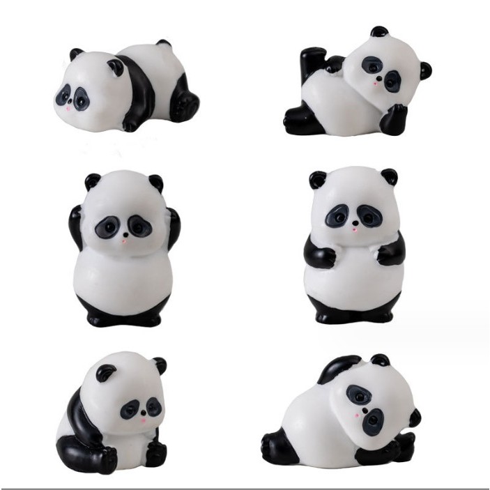 Tượng chú gấu trúc mũm mĩm dễ thương, decor terrarium, trang trí tiểu cảnh