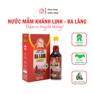 Nước mắm ba làng - combo 2 chai nước mắm cá cơm than 500ml tặng ngay hộp quai xách