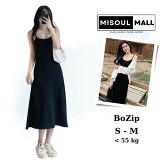 Đầm dáng dài 2 dây sexy misoul mall,váy maxi 2 dây thun xòe co dãn chất liệu bozip freesize 178