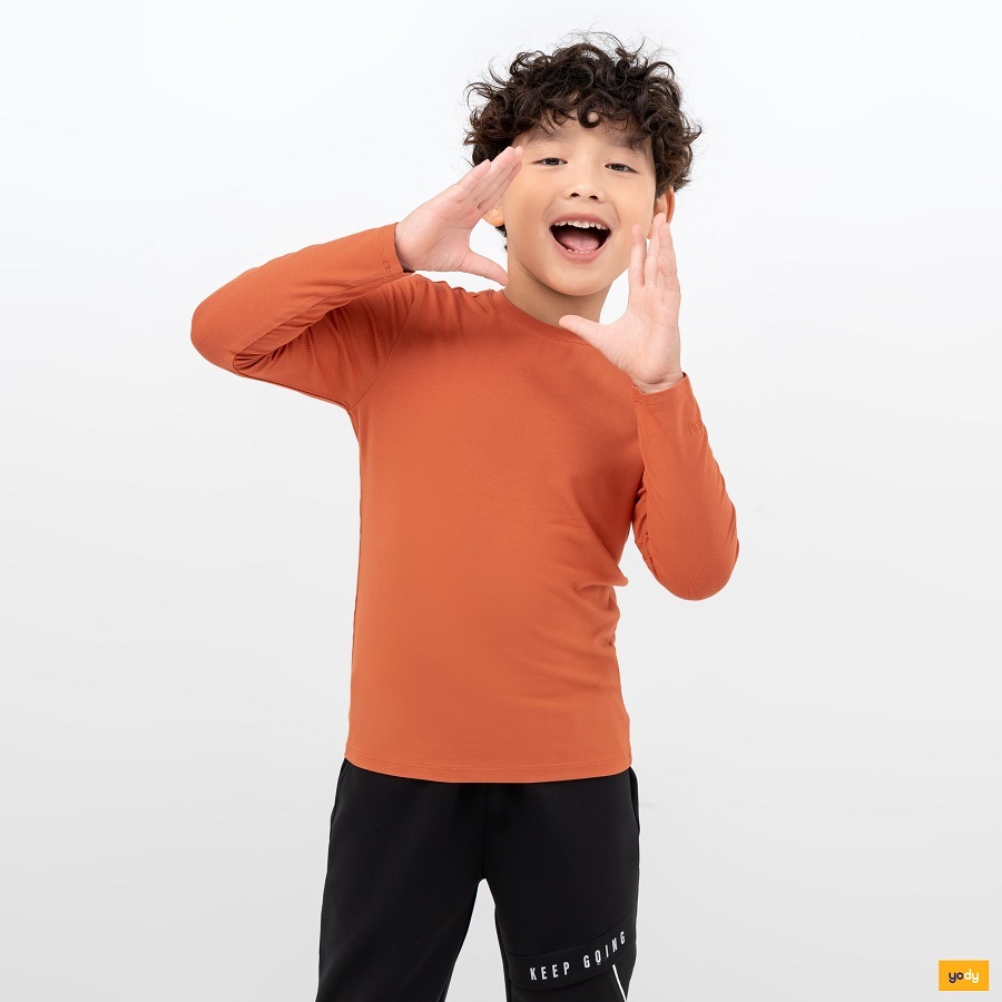 Áo thun giữ nhiệt trẻ em YODY áo thu đông bé trai bé gái dài tay cổ tròn co giãn giữ ấm - ATK6014