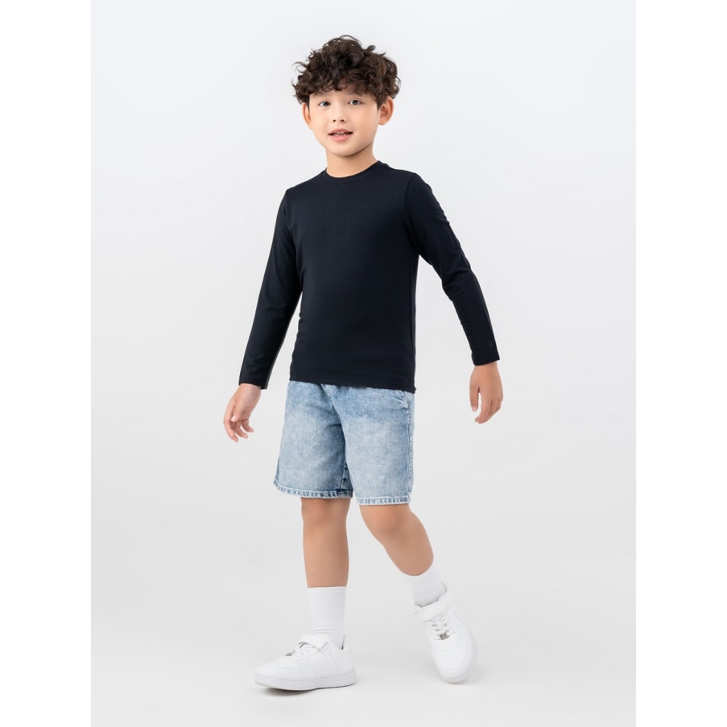 Áo thun giữ nhiệt trẻ em YODY áo thu đông bé trai bé gái dài tay cổ tròn co giãn giữ ấm - ATK6014