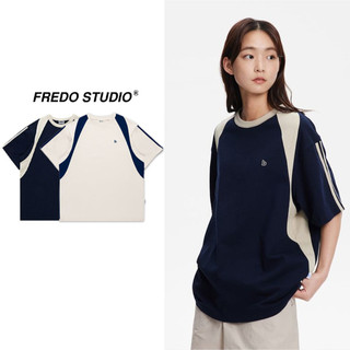 Áo Thun Nam Nữ Unisex Form Rộng 100% Cotton Logo Thêu Retro Hàn Quốc FRD Studio