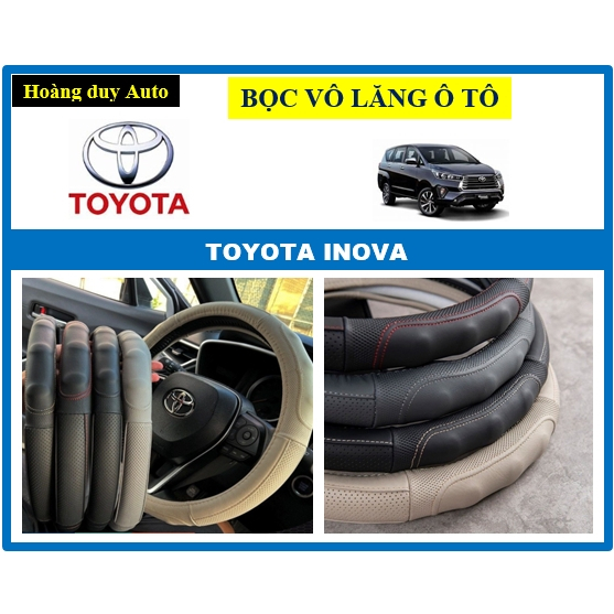 BỌC VÔ LĂNG Ô TÔ TOYOTA INOVA CHẤT LIỆU  BẰNG DA CỪU 100% - hàng chính hãng siêu đẹp