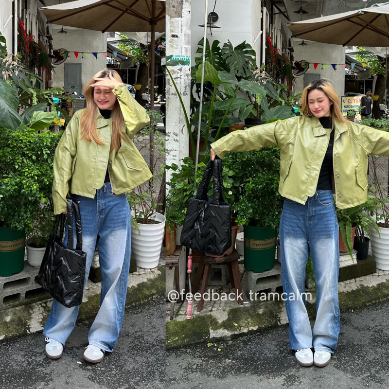 Túi tote béo màu lạ mã mới -tramcalm