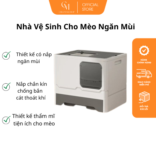 Nhà Vệ Sinh Cho Mèo CHIGO Thông Minh Ngăn Mùi Cao Cấp