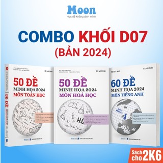Bộ đề trắc nghiệm 2024 khối D7: 3 Sách luyện đề minh hoạ luyện thi thpt môn toán hoá anh moonbook