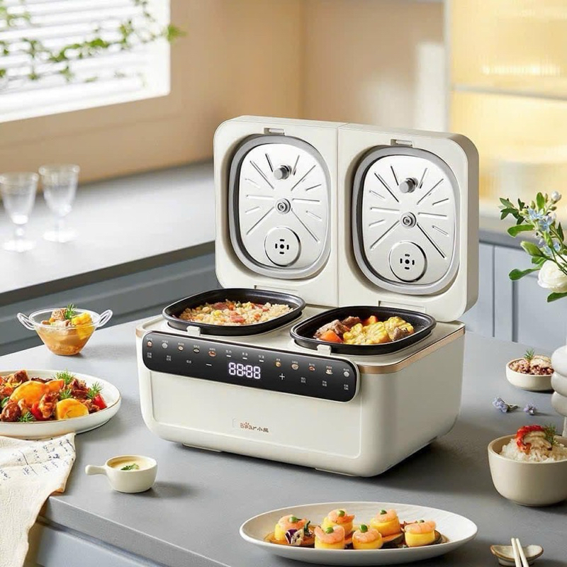 Nồi cơm điện đôi Bear mỗi nồi 2L chính hãng bảo hành 12 tháng
