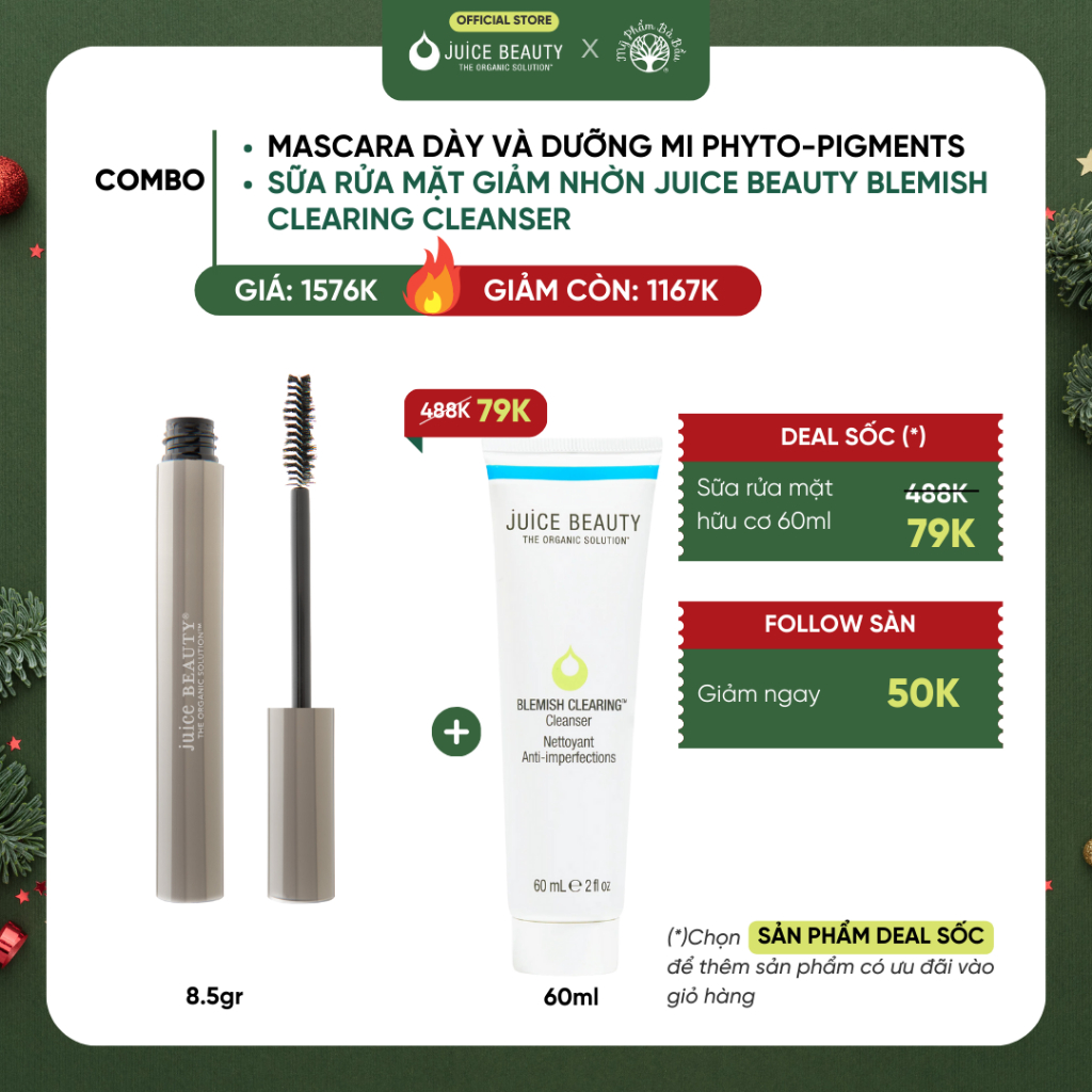 Mascara hữu cơ dưỡng mi Juice Beauty Phyto-Pigments Ultra-Natural Mascara 8.5g