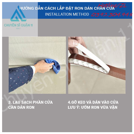 1 Met Ron dán cửa Gioăng dán cửa chống khe hở chống bụi chống côn trùng