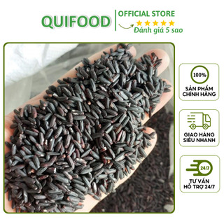Gạo lứt đen tây bắc 500g/1 kg - gạo lứt đen hữu cơ cho người ăn kiêng - gạo lứt dẻo thơm ngon - quifood