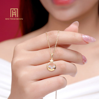  Mặt dây chuyền vàng 10K họa tiết ngôi sao nhỏ xinh dáng tròn đính đá MY10K77 Bảo Tín Mạnh Hải 