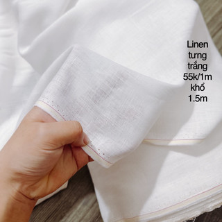 Vải linen tưng trắng mềm mát không dặm ngứa khổ 1.5m