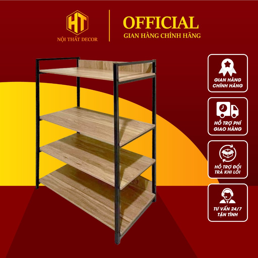Kệ 4 Tầng Khung Sắt Cứng Cáp, Chống Trầy Xước, Chống Ẩm Mốc, Giúp Tiết Kiệm Không Gian, Kiểu Dáng Đa Dạng