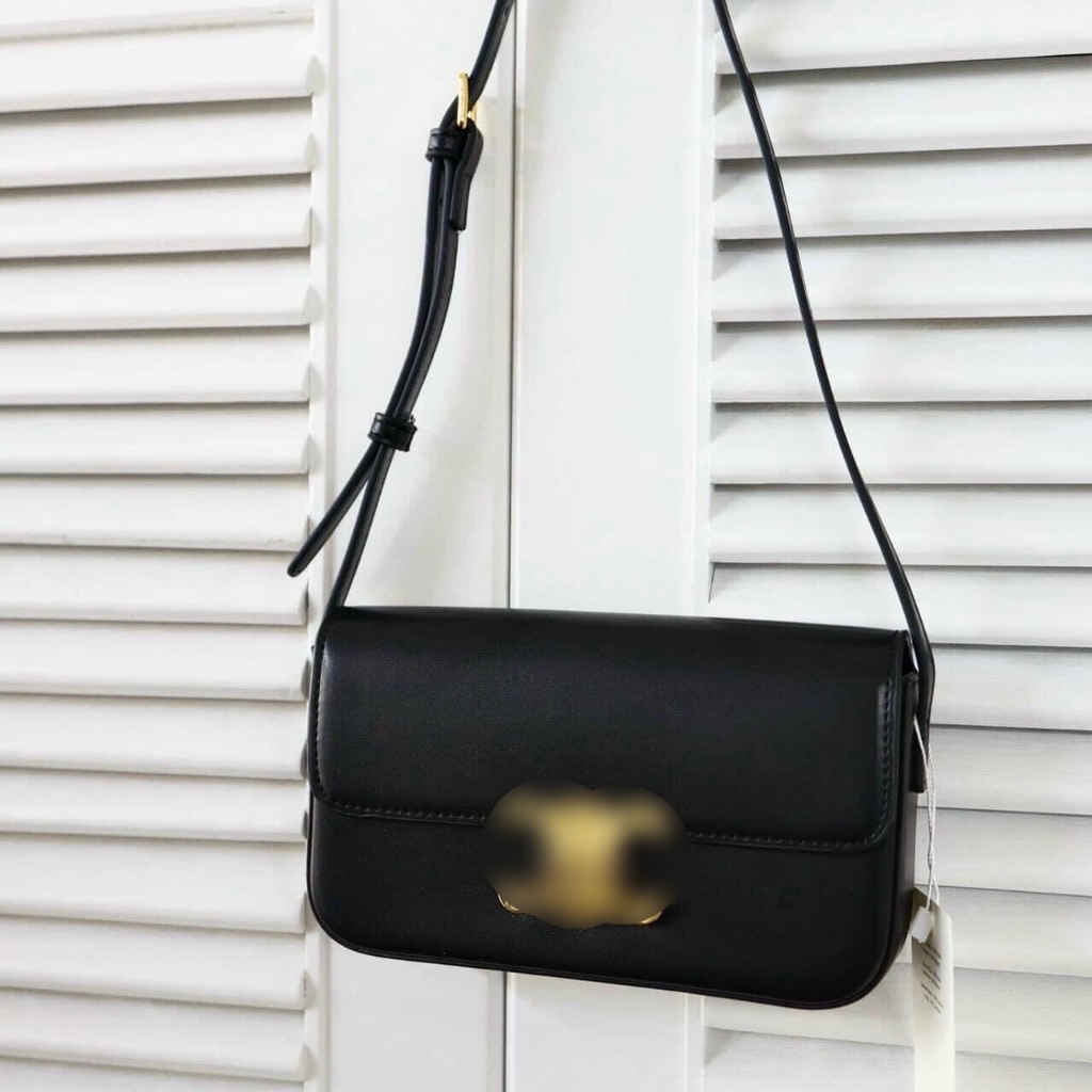 Túi xách nữ kẹp nách size 20 màu đen đơn giản, sang trọng chất da siêu đẹp - Lucky9store