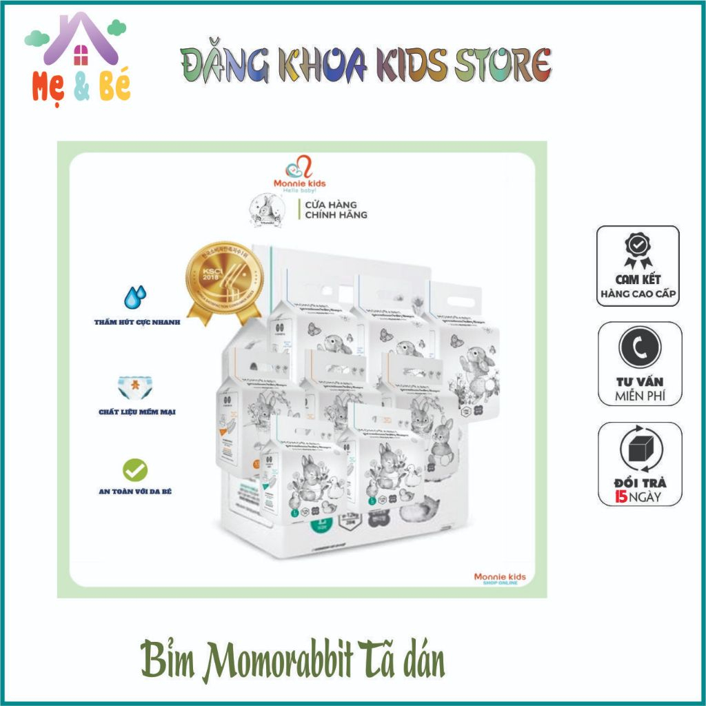 Tã dán cho bé Momo Rabbit,bỉm siêu mềm mỏng đủ size cho bé - ĐK3835