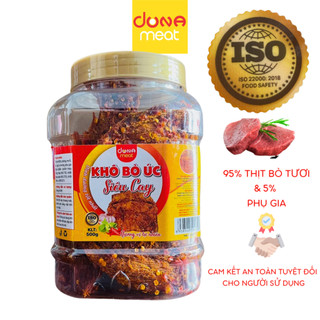 Khô bò úc siêu cay dona meat - hũ 500g