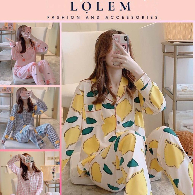Bộ Ngủ Pijama Nữ 💖HÀNG CÓ SẴN💖 Bộ mặc nhà, Bộ Đồ Ngủ Chất Liệu Cotton Sợi Tơ Sữa Dài Tay Họa Tiết Dễ Thương Cao Cấp