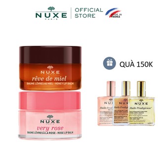 Combo Son dưỡng môi dạng hũ Nuxe Very Rose 15g & Sáp dưỡng môi Nuxe Rêve de Miel 15g tặng 3xHP