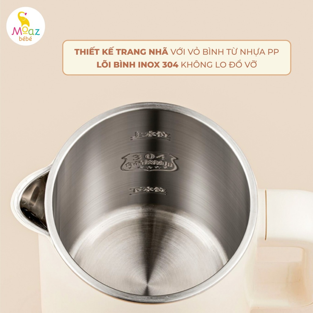 Bình đun nước giữ nhiệt Moaz Bebe MB070 1.5L, máy hâm nước pha sữa hẹn giờ - Monnie Kids
