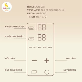 Bình đun nước pha sữa Moaz BéBé MB 070