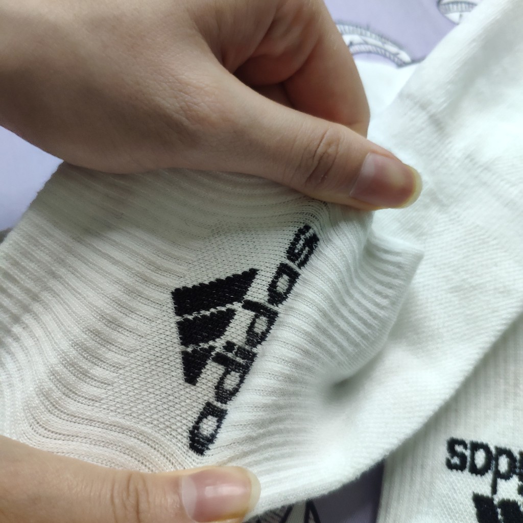 Combo 10 tất vớ đá bóng dệt kim nike adidas cotton trắng đen