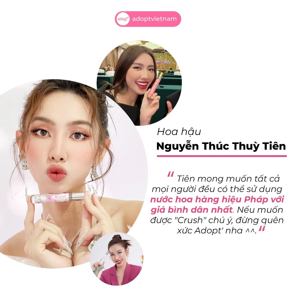 Nước hoa nữ Adopt' Coeur A'Coeur 10ml chính hãng Pháp lưu hương lâu tinh tế dịu dàng quyến rũ