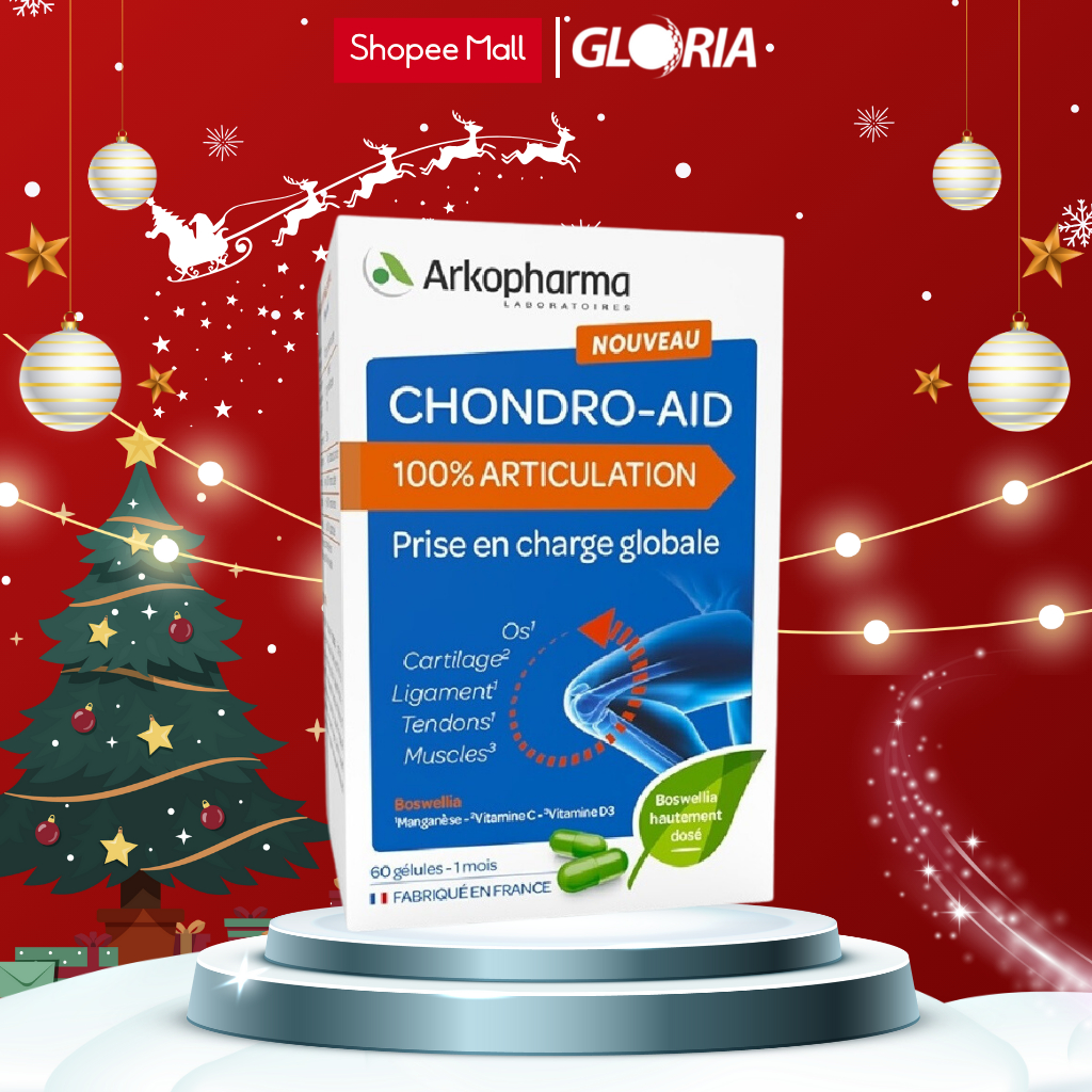 Viên Uống Giảm Đau Xương Khớp Chứa Chiết Xuất Nhũ Hương Cô Đặc Arkopharma Chondro-aid 100% Articulation 60v và 120v