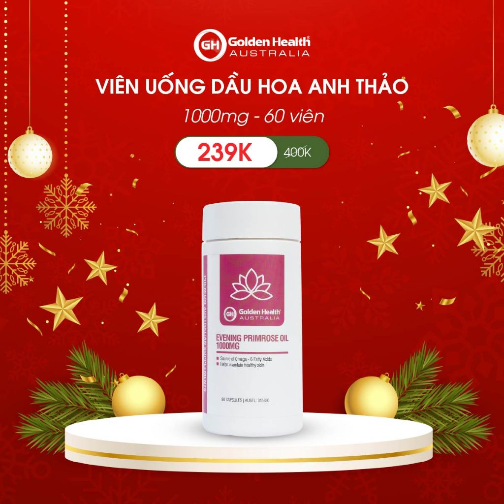 [GOLDEN HEALTH] Viên uống tinh dầu hoa anh thảo Everning Primrose – cân bằng horrmone và sắc đẹp phụ nữ (60 viên)