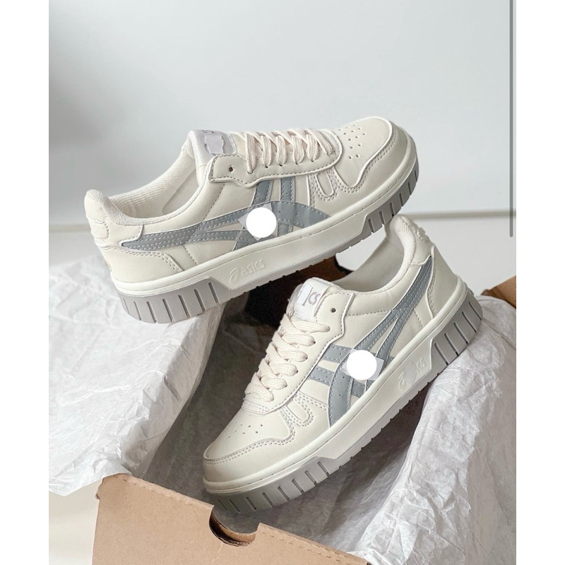 Giày thể thao Asi.c Court Mz Xám Kem Nam Nữ Full Bill Box