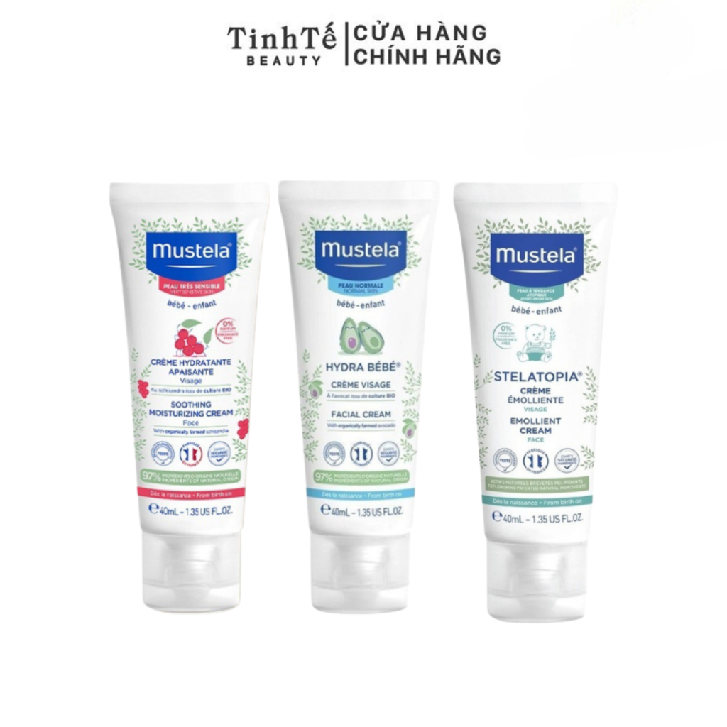 Kem Dưỡng Da Mặt Cho Trẻ Sơ Sinh & Em Bé Mustela cho nhiều loại da 40ml