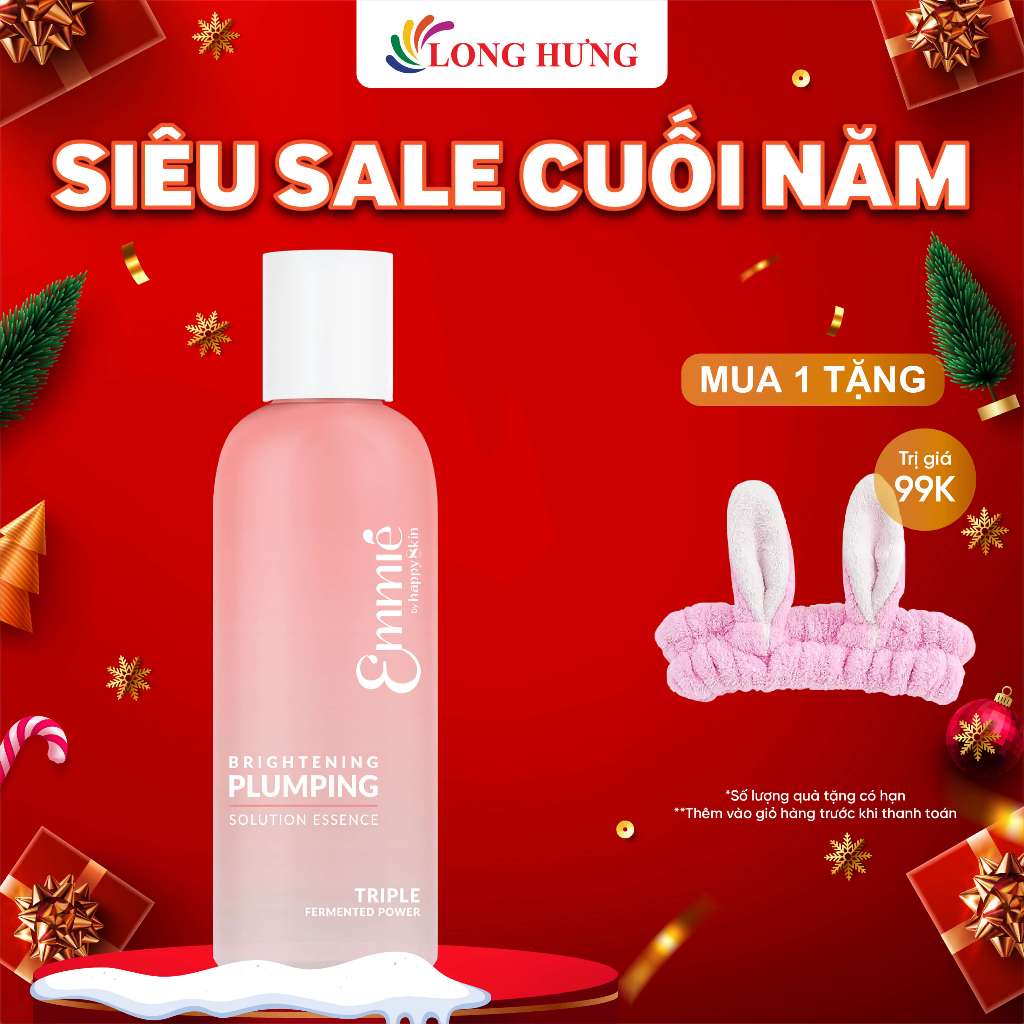 Nước thần dưỡng sáng và căng mọng da Emmié by HappySkin Brightening Plumping Solution Essence
