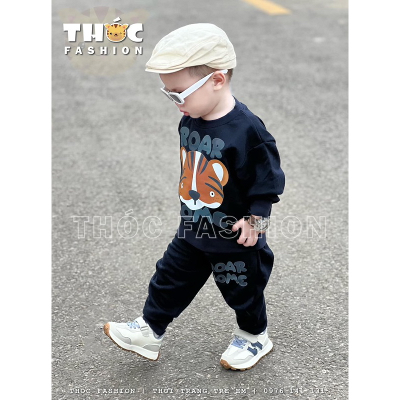 ✨MALINHKID✨BN074- Bộ nỉ than ROAR trẻ em VNXK