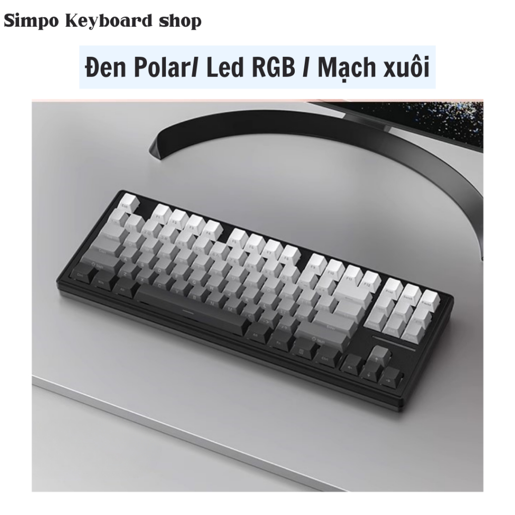 Bàn phím cơ Xinmeng M87 Pro 3 Mode, Mạch Xuôi, Led RGB