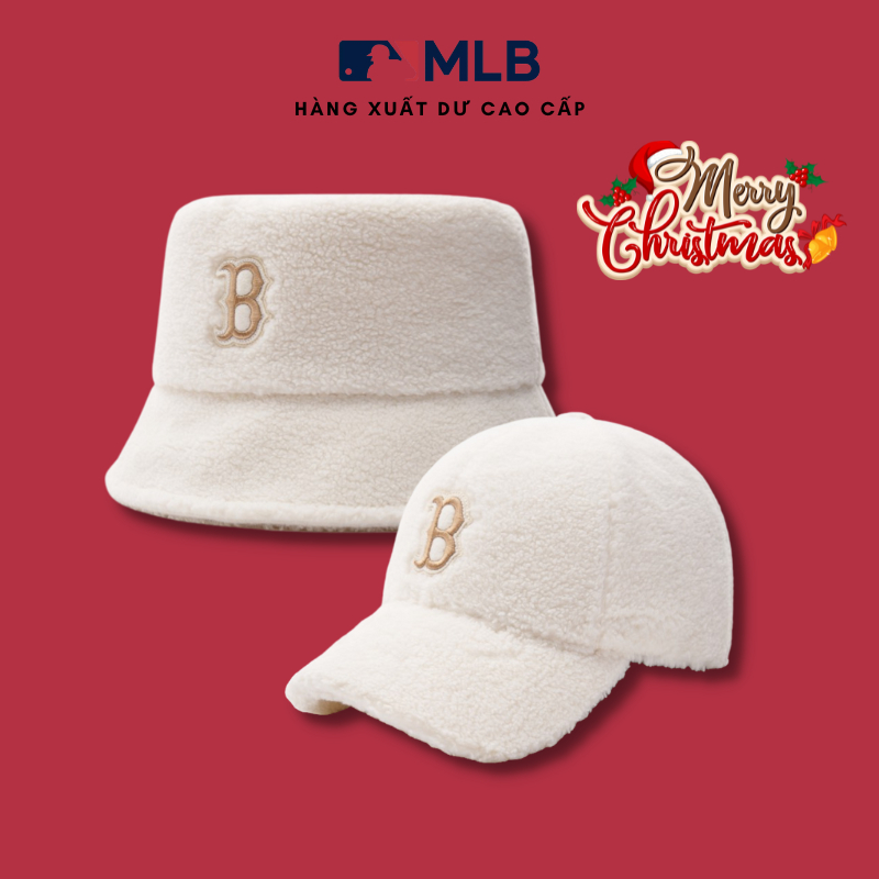 Mũ bucket MLB lông cừu giữ ấm hàng xuất dư cao cấp phong cách Hàn Quốc - Hùng Nón Hiệu