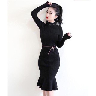 Đầm Len Đuôi Cá Tay Dài 2335 - Hàng Nhập