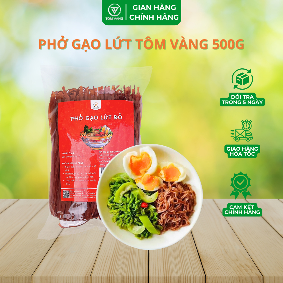 Phở Gạo Lứt Đỏ Hữu Cơ Tôm Vàng Ăn Kiêng - Healthy - Eatclean - Tiểu Đường - Thực Dưỡng
