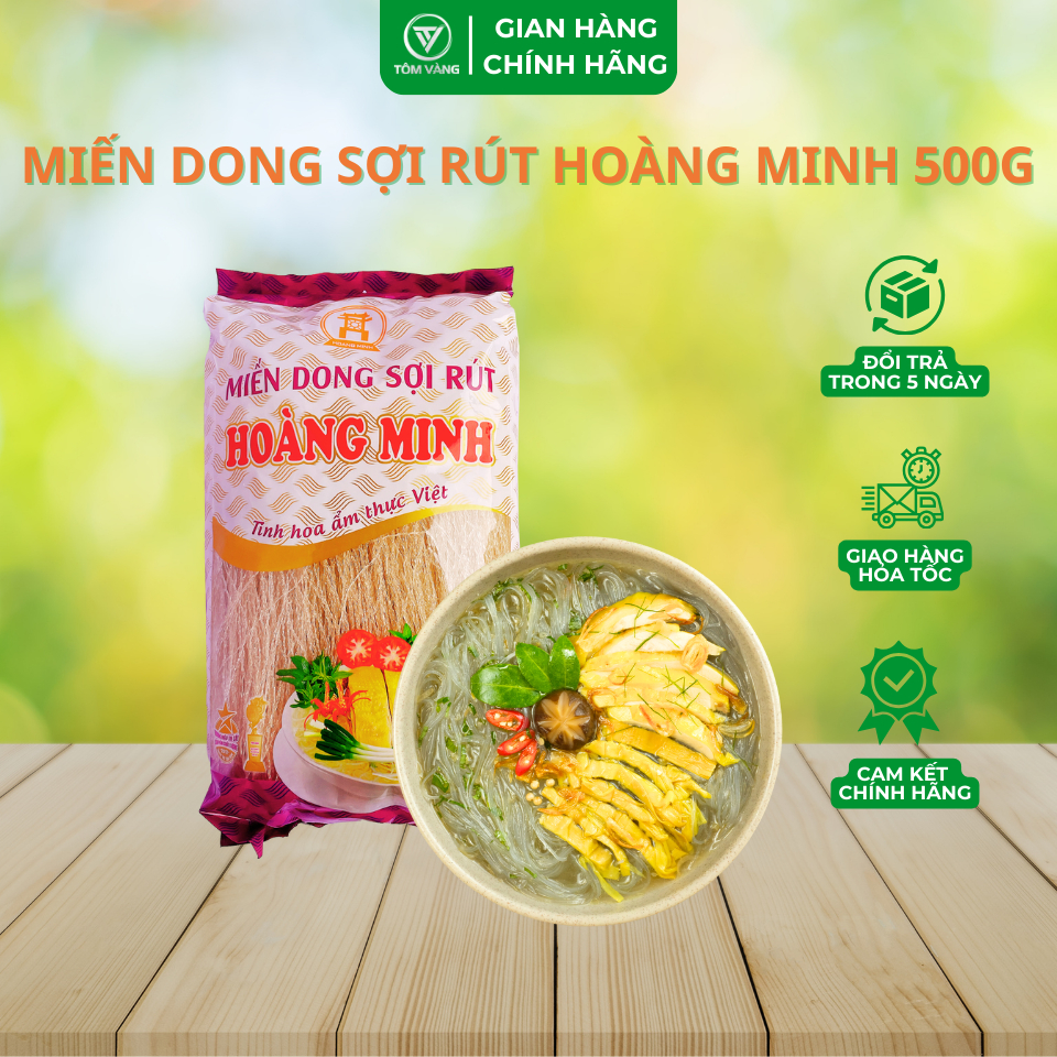 Miến Dong Sợi Rút Hoàng Minh Ăn Kiêng Healthy Eatclean Tiểu Đường Thực Dưỡng Gym Túi 500g - Tôm Vàng