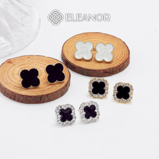 Khuyên tai nữ chuôi bạc 925 Eleanor Accessories cỏ 4 lá phụ kiện trang sức bông tai 5815