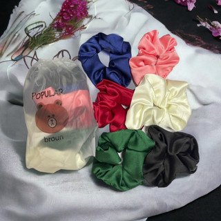 Túi 5 Chun Cột Tóc Vải Scrunchies Phi Bóng Thời Trang