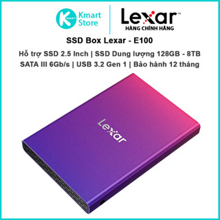 Hộp box SSD Lexar E100 | gắn SSD 2.5 inch dung lượng 128G - 8TB | Giao tiếp USB 3.2 Gen 1 - Bảo hành 1 năm