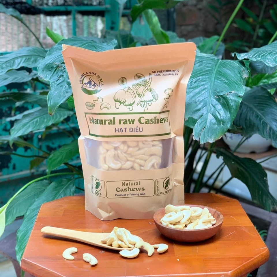 Hạt điều tươi bể đôi, sạch vỏ lụa làm sữa nấu ăn Highlands Maca - Hạt điều Đắk Nông Việt Nam