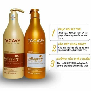 [ CHÍNH HÃNG ] Cặp dầu gội Tacavy collagen giảm rụng tóc, sạch gàu 1000ml