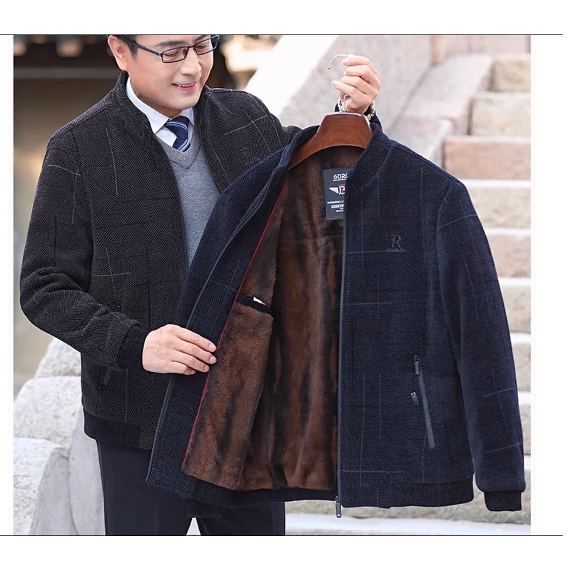 Áo khoác dạ lót nỉ siêu ấm tặng ông, tặng bố hàng cao cấp