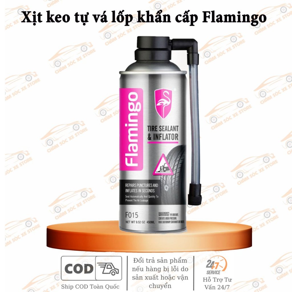 Bình Vá Lốp Khẩn Cấp Flamingo F015 450ML