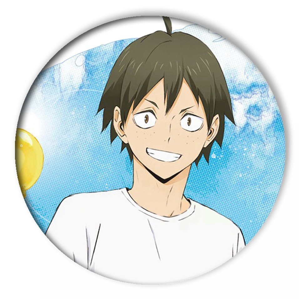 Huy hiệu HAIKYUU!! ver SÚNG NƯỚC Vua bóng chuyền in hình anime chibi quà tặng xinh xắn độc đáo ghim cài áo cặp sách