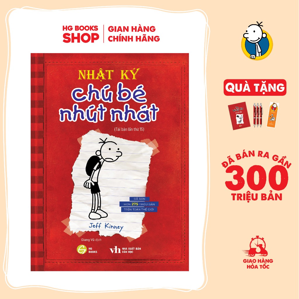 Combo 10 Cuốn (Tập 1 -10) Nhật Ký Chú Bé Nhút Nhát - Diary Of A Wimpy Kid. Phiên Bản Tiếng Việt. Đã Bán 300 Triệu Bản