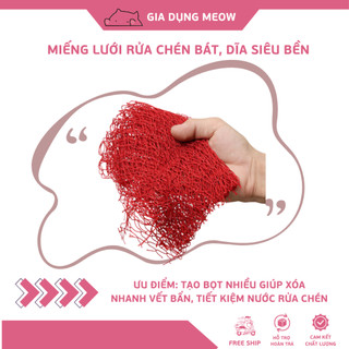 Miếng lưới rửa chén Cao cấp - cước lưới rửa chén bát đa năng - cước chà nồi