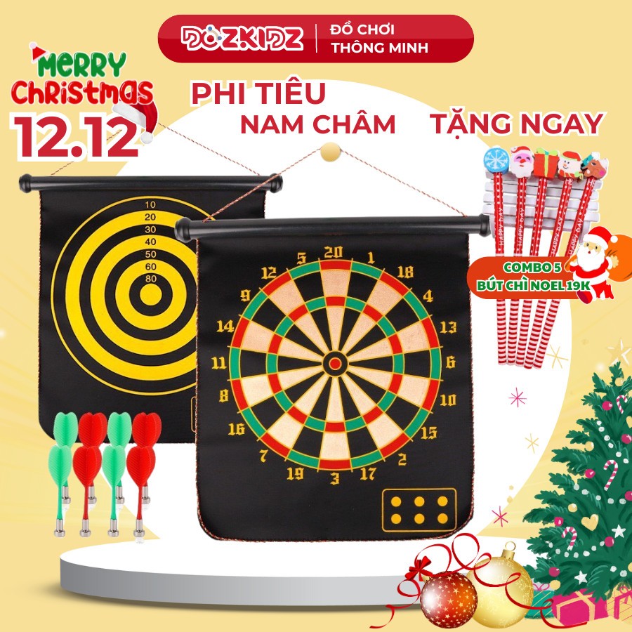 Bảng phóng phi tiêu, phi tiêu nam châm an toàn cho bé, đồ chơi giảm tress cho mọi lứa tuổi size 32x38cm - DOZKIDZ