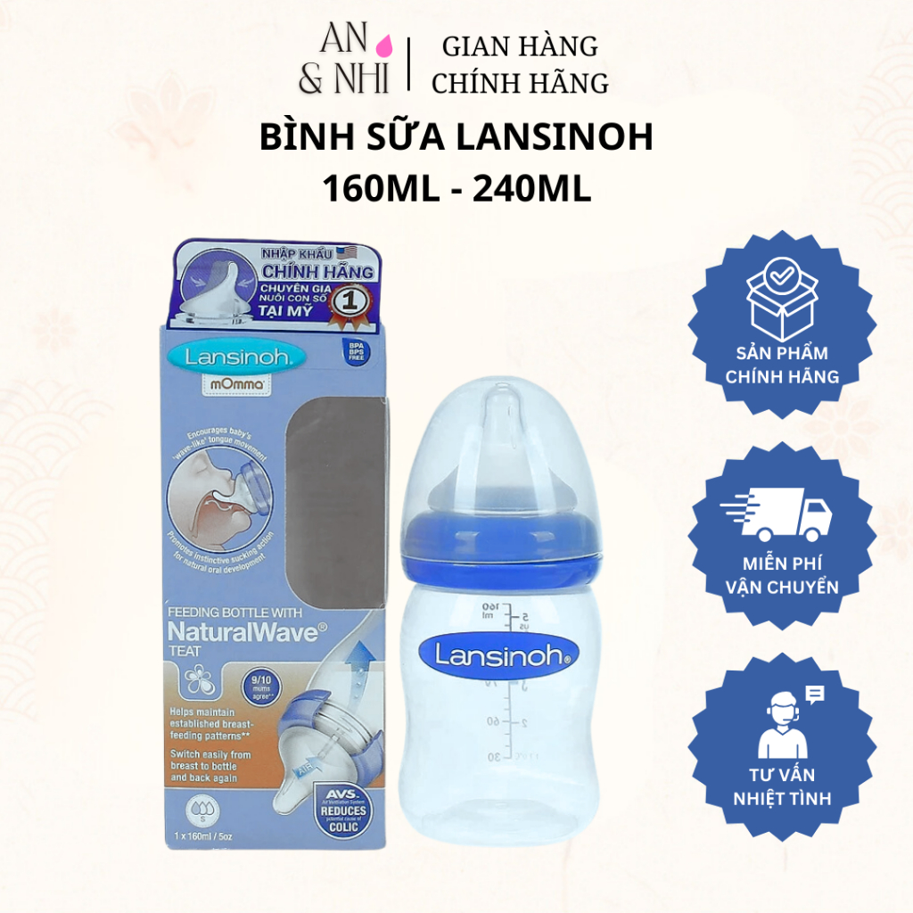 BÌNH SỮA LANSINOH : 160ml-240ml