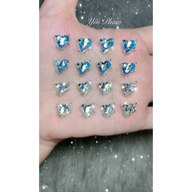 Charm trái tim phụ kiện trang trí móng tay